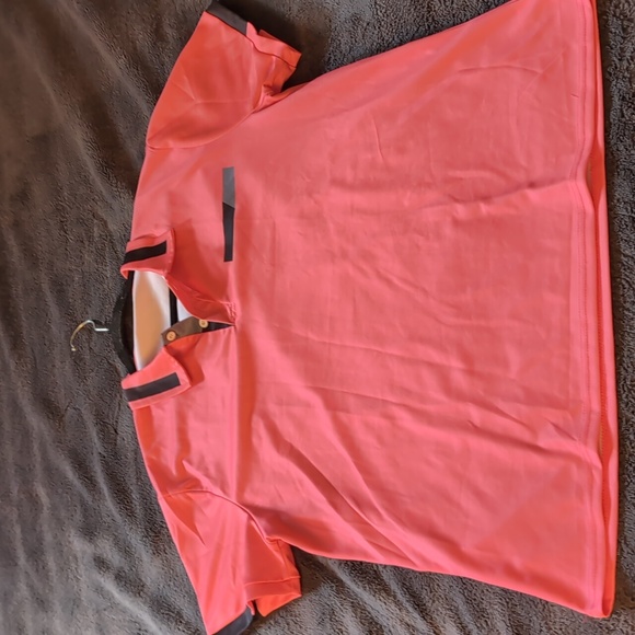 Pink Athletic Polo With Black Detailing Polyester Cotton Blend - Picture 6 of 11